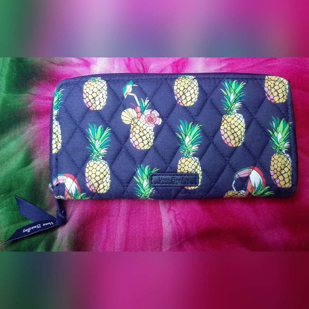 Vera Bradley Toucan Party Pineapple Quilted Wallet